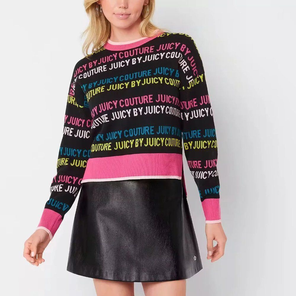 New Juicy By Juicy Couture Crew Neck Long Sleeve Pullover Sweater